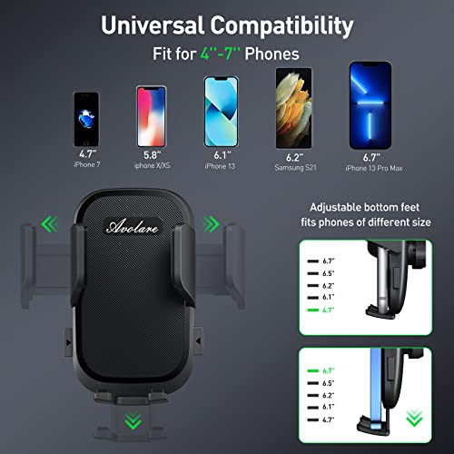 Avolare Car Phone Holder, Upgraded Car Phone Mount, 360° Rotation Air Vent Mobile Phone Holder for Car, Adjustable Hook Clip Car Vent Phone Holder for iPhone 13/12/11 Samsung 4.0 to 7 inches Phones