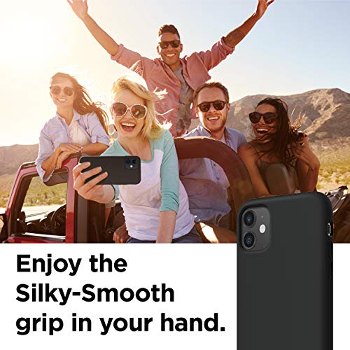 elago Liquid Silicone Case Compatible with iPhone 11 case (6.1 inches), Silicone Mobile Phone Case, All-round Protection: 3-layer Protective Case, Raised Edge for Screen and Camera (Black)