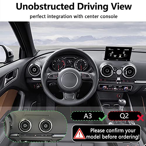 AYADA Phone Holder for A3 8V, Phone Mount Cell Phone Holder Gravity Auto Lock Aluminum Alloy Stable Easy to Install S3 Sportback Hatchback Cabriolet 2013 2014 2015 2016 2017 2018 2019 Accessories