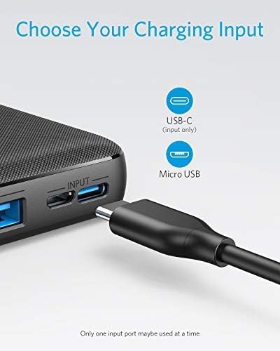 Anker Power Bank, 325 Portable Charger (PowerCore Essential 20K) 20000mAh Battery Pack with High-Speed PowerIQ Technology and USB-C (Input Only) for iPhone, Samsung Galaxy, and More