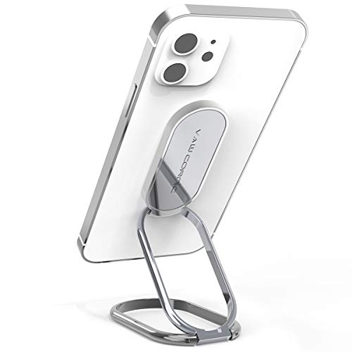 VAWcornic Phone Ring Holder, 540° Dual Direction Rotating Metal Phone Stand Phone Grip for Smartphone(iPhone, Samsung, HUAWEI), Tablet, Kindle, Switch Lite, Compatible with Magnetic Car Mount, Silver