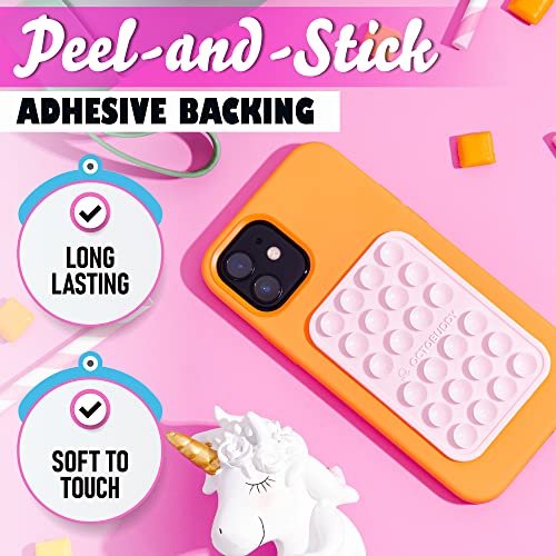 || OCTOBUDDY || Silicone Suction Phone Case Adhesive Mount || (iPhone and Android Cellphone case Compatible, Hands-Free Mobile Accessory Holder for Selfies and Videos) Fidget Toy (Marigold)