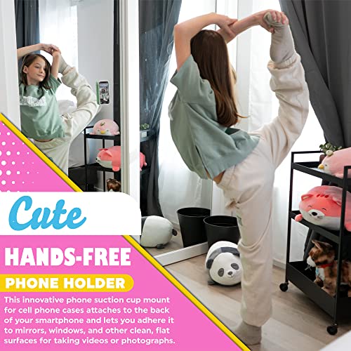 || OCTOBUDDY || Silicone Suction Phone Case Adhesive Mount || (iPhone and Android Cellphone case Compatible, Hands-Free Mobile Accessory Holder for Selfies and Videos) Fidget Toy (Marigold)