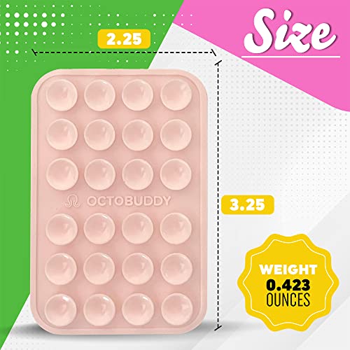 || OCTOBUDDY || Silicone Suction Phone Case Adhesive Mount || (iPhone and Android Cellphone case Compatible, Hands-Free Mobile Accessory Holder for Selfies and Videos) Fidget Toy (Marigold)