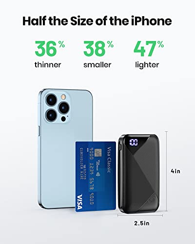 Portable Charger, EAFU Small Power Bank 10000mAh Fast Charging 3A, Powerbank USB C (In & Output) Phone Battery Pack for iPhone 14 13 12 11 X Pro Max Samsung Galaxy S21 Huawei Xiaomi AirPods Smartwatch