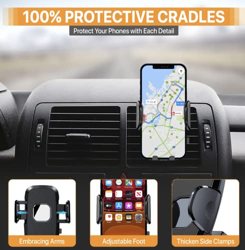 SLM Star Car Phone Holder - 360° View Shock Proof Ultra Strong Suction and Easy Adjustable Mounting on Dashboard, Windscreen, Air Vent for Smartphones
