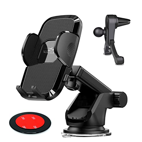 SLM Star Car Phone Holder - 360° View Shock Proof Ultra Strong Suction and Easy Adjustable Mounting on Dashboard, Windscreen, Air Vent for Smartphones