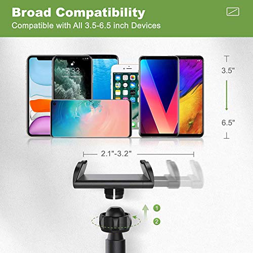 Gooseneck Phone Holder, Flexible Cell Phone Holder for Bed Lazy Arm Mount 360 Adjustable Phone Stand Clamp Bracket for iPhone Samsung, 4-6.5" Devices