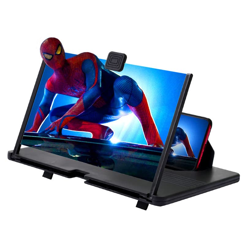 14 Inch Phone Screen Magnifier,Thin Foldable Mobile Phone Stand,HD 3D Blu-ray for Movies, Videos, and Gaming, Compatible with All Smartphones