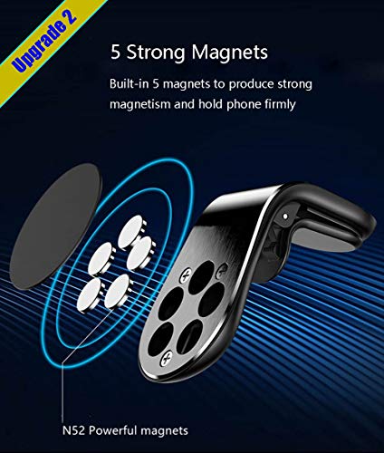YGKJ Magnetic Car Phone Holder, Air Vent Car Mount Cradle Compatible for iPhone Xs/Xs Max/XR/X / 8/8 Plus / 7/7 Plus, Galaxy S10 / S10+ / S9 / S9+ and More (Black)