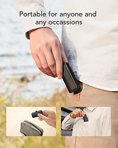 VEGER 5000mAh Mini Power Bank,20W Fast Charging Portable Charger USB C Battery Pack Compatible with USB C Phones Samsung Huawei Pixel and More,Black