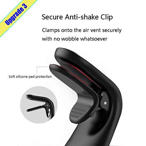 YGKJ Magnetic Car Phone Holder, Air Vent Car Mount Cradle Compatible for iPhone Xs/Xs Max/XR/X / 8/8 Plus / 7/7 Plus, Galaxy S10 / S10+ / S9 / S9+ and More (Black)