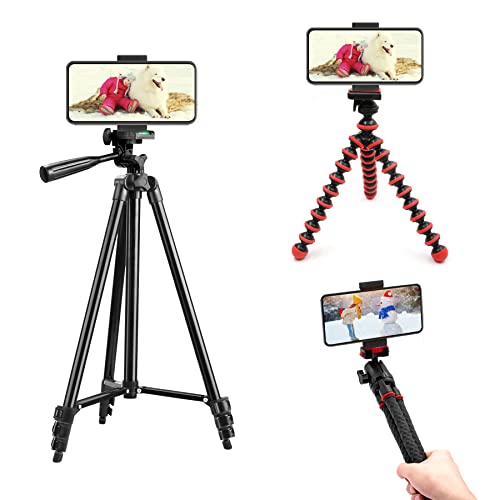 zetong Mobile Phone Tripod Mount Adapter Bracket Smartphone Clamp Holder, Ring Light Tripod Attachment Replacement Accessories for iPhone Android Cellphone