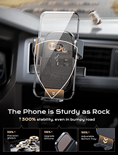 Car Phone Holder Mount, LISEN [2022 Upgrade Auto Locking] Phone Holder for Car with Hook Clip Air Vent Car Mount Universal Mobile Phone Mount Car Accessories Compatible with iPhone 13 Samsung and More