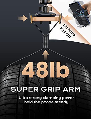 Car Phone Holder Mount, LISEN [2022 Upgrade Auto Locking] Phone Holder for Car with Hook Clip Air Vent Car Mount Universal Mobile Phone Mount Car Accessories Compatible with iPhone 13 Samsung and More