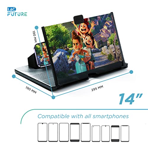 LAC Mobile Phone Screen Magnifier 14"| Cool Gadgets For Teenage Boys Presents For Dad Birthday Gifts For Men | Phone Amplifier Mens Gifts For Him | Mobile Phone Magnifier Screen Accessories Dad Gifts