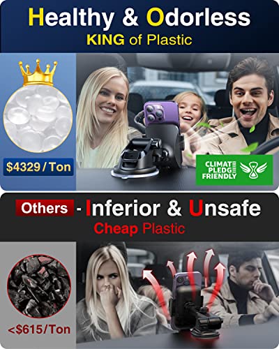 VANMASS Car Phone Holder 2023,【60+ LBS Strong Suction & Military Protection】Multi-Scene Mobile Phone Mount Cradle for Cars Van,【Patent & Safety Certs】Dash Window Vent for iPhone 14 13 Pro Max Samsung