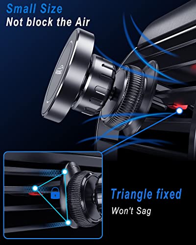 Rainway Magnetic Car Phone Holder, Upgrade Hook Magnetic Phone Car Mount with 6 Magnets, [360° Rotation] Air Vent Universal Mobile Phone Holder for Car Accessories,Compatible with iPhone,Samsung,etc.