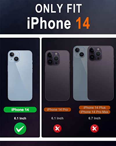 SHIELDON Folio Case for iPhone 14 5G 6.1", Genuine Leather Wallet Case with [Magnetic][Shock Absorbing] [RFID Blocking][Card Holder][Kickstand] Flip Cover Compatible with iPhone 14 2022, Litchi Red