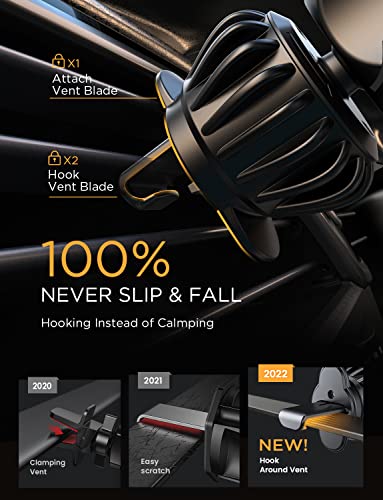 Car Phone Holder Mount, LISEN [2022 Upgrade Auto Locking] Phone Holder for Car with Hook Clip Air Vent Car Mount Universal Mobile Phone Mount Car Accessories Compatible with iPhone 13 Samsung and More