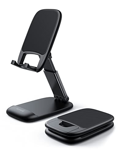 Lamicall Foldable Phone Stand for Desk - Height Adjustable Phone Holder Cradle Dock for iPhone 14 Pro Max Plus, 13 12 Pro Max Mini, 11 Pro, Xs, XR, X, 8, 6s, SE, Samsung S22 S21, 4"-8" Mobile Phones