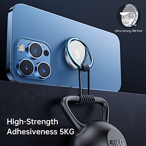 Syncwire Cell Phone Ring Holder Stand, 360 Degree Rotation Finger Ring Kickstand with Polished Metal Phone Grip for Magnetic Car Mount Compatible iPhone, Samsung,Pixel, Smartphone Accessories - Blue