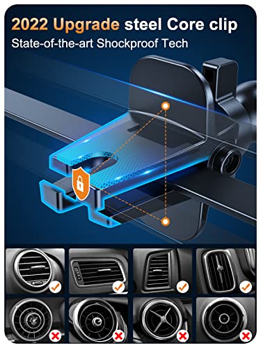 Auckly Wireless Car Charger, [Electromagnetic Sense] Qi 15W Fast in Car Wireless Charger Automatic Sensor Phone Holder Vent Mount Compatible for iPhone 12 13 14 Pro Max Plus Mini 11 Pro XS/XR etc