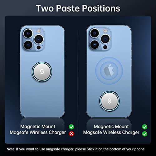 Syncwire Cell Phone Ring Holder Stand, 360 Degree Rotation Finger Ring Kickstand with Polished Metal Phone Grip for Magnetic Car Mount Compatible iPhone, Samsung,Pixel, Smartphone Accessories - Blue