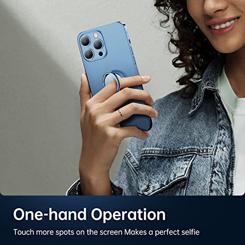 Syncwire Cell Phone Ring Holder Stand, 360 Degree Rotation Finger Ring Kickstand with Polished Metal Phone Grip for Magnetic Car Mount Compatible iPhone, Samsung,Pixel, Smartphone Accessories - Blue