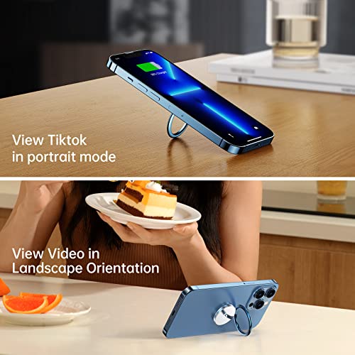 Syncwire Cell Phone Ring Holder Stand, 360 Degree Rotation Finger Ring Kickstand with Polished Metal Phone Grip for Magnetic Car Mount Compatible iPhone, Samsung,Pixel, Smartphone Accessories - Blue
