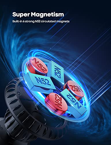 Lamicall Magnetic Car Phone Holder Vent 2023 Upgrade 6X N52 Strong Magnets, Universal Mobile Phone Mount Hook, 360 Rotating Air Vent Cradle for iPhone, Samsung, Huawei, All Smartphones & Tablets