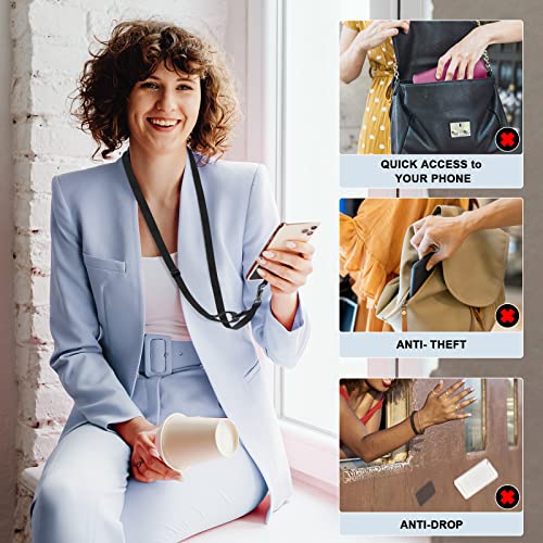 ROCONTRIP Crossbody Phone Lanyard Patch Neck Strap Lanyard with Detachable Neckstrap Compatible with Most Smartphone(Black)
