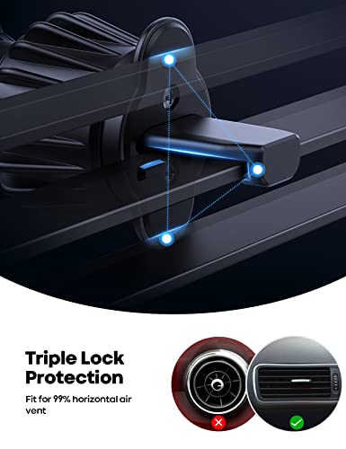 Lamicall Magnetic Car Phone Holder Vent 2023 Upgrade 6X N52 Strong Magnets, Universal Mobile Phone Mount Hook, 360 Rotating Air Vent Cradle for iPhone, Samsung, Huawei, All Smartphones & Tablets
