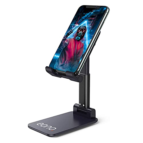 Amazon Brand – Eono Phone Stand for Desk, Foldable Adjustable Cell Phone Tablet Holder, Compatible with iPhone 14 Pro 13 12 Pro Max iPhone 12, Samsung Galaxy Note 21 S20, Kindle etc