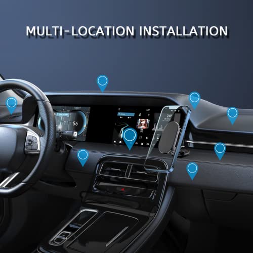 Qianyou Car Phone Holder Mount, Universal Foldable Magnetic Smartphone Holder, 360° Adjustable Mobile Holder for Car Dashboard, Car Accessories Compatible with iPhone, Samsung, Huawei