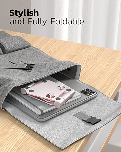 NULAXY Adjustable Phone Stand for Desk, Foldable Desktop Cell Phone Holder Cradle Dock Compatible with iPhone 14 13 12 11 Xs Xr X 8, HUAWEI, Galaxy, Nintendo Switch, All Phones - Rose Gold