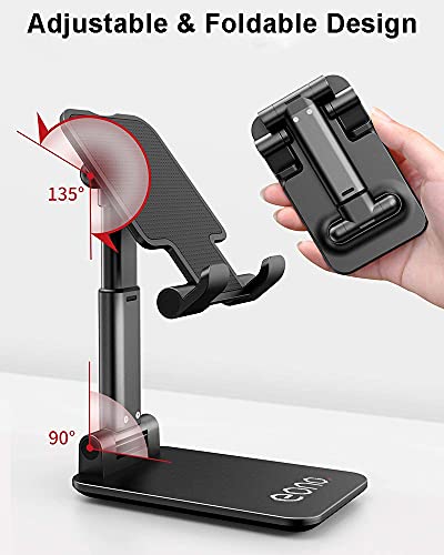 Amazon Brand – Eono Phone Stand for Desk, Foldable Adjustable Cell Phone Tablet Holder, Compatible with iPhone 14 Pro 13 12 Pro Max iPhone 12, Samsung Galaxy Note 21 S20, Kindle etc
