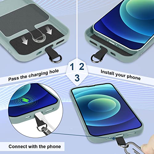 ROCONTRIP Crossbody Phone Lanyard Patch Neck Strap Lanyard with Detachable Neckstrap Compatible with Most Smartphone(Black)