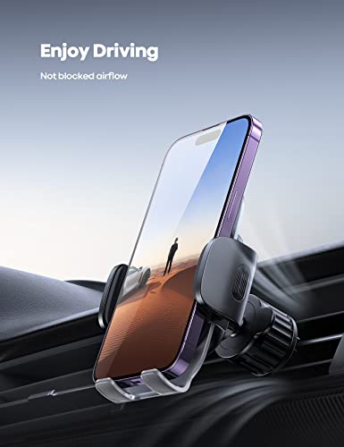 Lamicall Car Vent Phone Holder - [2023 Spring Clip] Quick Release Car Phone Mount with Metal Hook, Universal Air Vent Cradle for iPhone 14 13 12 11 Pro Max Plus Mini, Xs XR X, Samsung S23, 4-7” Phone
