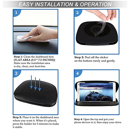 DeegoDirect Car Phone Holder Cradles, Universal Mobile Phone Car Mount Dashboard Holder Fit for 3-6.8 inch Devices Compatible for iPhone, Samsung S22, S21, Huawei, GPS Devices