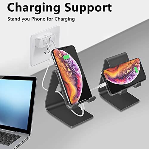 Phone Stand, 2 Pack Cell Phone Stand Universal Mobile Phone Stand Desktop Cradle Holder for Tablet Smartphone Dock Compatible Phone 11/11 Pro XR XS Max X 8 7 6 6s Plus 5s, Accessories, Desk-Black