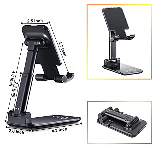 Amazon Brand – Eono Phone Stand for Desk, Foldable Adjustable Cell Phone Tablet Holder, Compatible with iPhone 14 Pro 13 12 Pro Max iPhone 12, Samsung Galaxy Note 21 S20, Kindle etc
