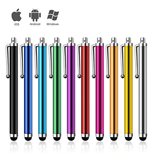 Mixoo Stylus Pen [10 Pack] Universal Capacitive Touch Screen Pens for Tablets, iPad Mini, iPad Pro, iPad Air, Smartphones, Samsung Galaxy - Multiple Colors