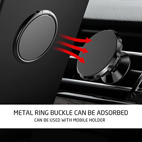 2 Pieces Mobile Phone Ring Holder, 360° Degree Rotatable Holder, Universal Mobile Phone Brackets, Strong Adsorption, Suitable for all Smart Phones and Phone Cases (Black, Silver)