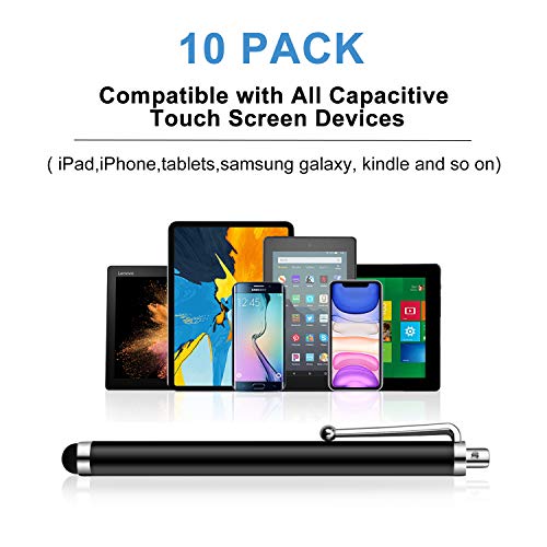 Mixoo Stylus Pen [10 Pack] Universal Capacitive Touch Screen Pens for Tablets, iPad Mini, iPad Pro, iPad Air, Smartphones, Samsung Galaxy - Multiple Colors
