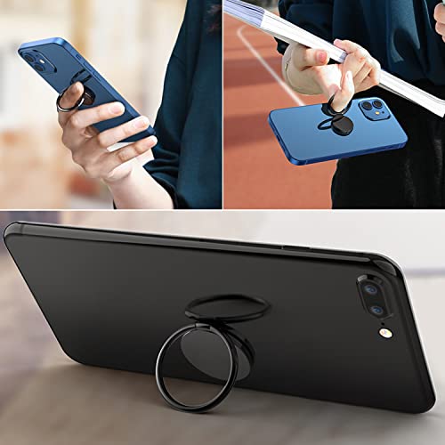 2 Pieces Mobile Phone Ring Holder, 360° Degree Rotatable Holder, Universal Mobile Phone Brackets, Strong Adsorption, Suitable for all Smart Phones and Phone Cases (Black, Silver)