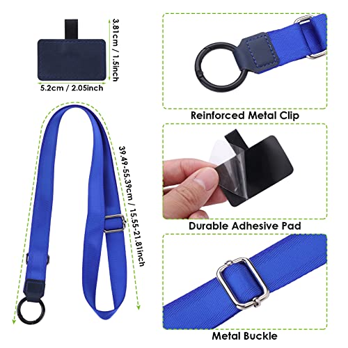 Molain Phone Lanyards for Around the Neck, Universal Cell Phone Lanyard Crossbody, Adjustable Mobile Phone Straps, Nylon Patch Phone Neck Strap Compatible with All Smartphones (3 Pcs, Black+Blue+Gray)