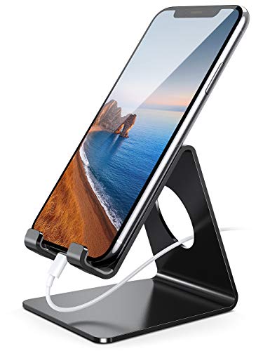 Phone Stand, Lamicall Phone Dock - Universal Stand, Cradle, Holder, Dock Compatible with iPhone 14 Pro Max Plus, 13 12 Pro Max Mini, 11 Pro Xs XR X 8 7 6s, HUAWEI, Samsung S21 S20, Smartphones - Black