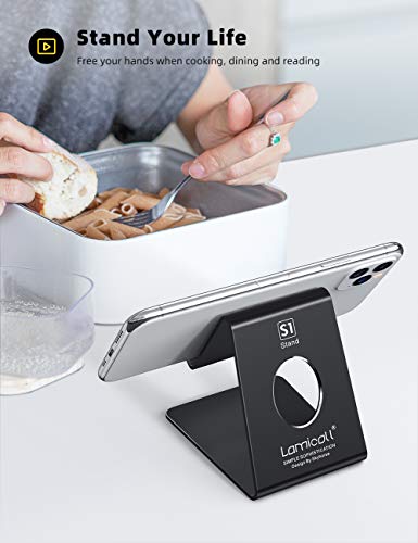 Phone Stand, Lamicall Phone Dock - Universal Stand, Cradle, Holder, Dock Compatible with iPhone 14 Pro Max Plus, 13 12 Pro Max Mini, 11 Pro Xs XR X 8 7 6s, HUAWEI, Samsung S21 S20, Smartphones - Black