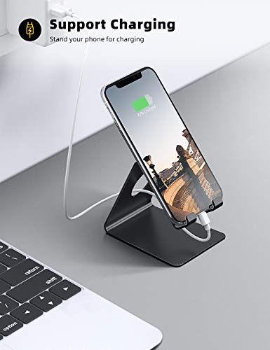 Phone Stand, Lamicall Phone Dock - Universal Stand, Cradle, Holder, Dock Compatible with iPhone 14 Pro Max Plus, 13 12 Pro Max Mini, 11 Pro Xs XR X 8 7 6s, HUAWEI, Samsung S21 S20, Smartphones - Black